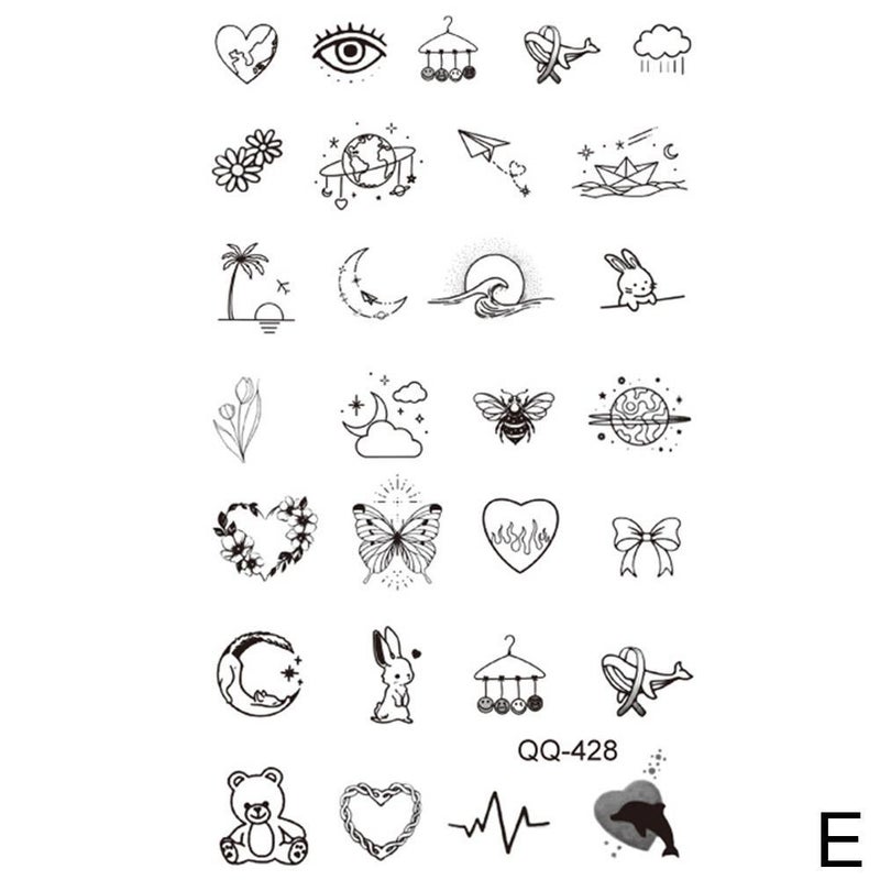 Minimalist Waterproof Temporary Tattoo Stickers, Semi-Permanent, Long-Lasting, Waterproof, Rub-Resistant, Realistic Tattoo Colors, Won't Fade. 1pc